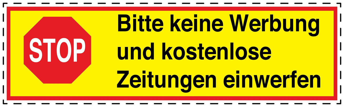 1x Keine Werbung Aufkleber wetterfest LO-KWE-2100-3