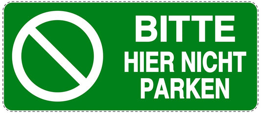 Parken verboten Aufkleber "Bitte hier nicht parken" LO-NPRK-1140-54