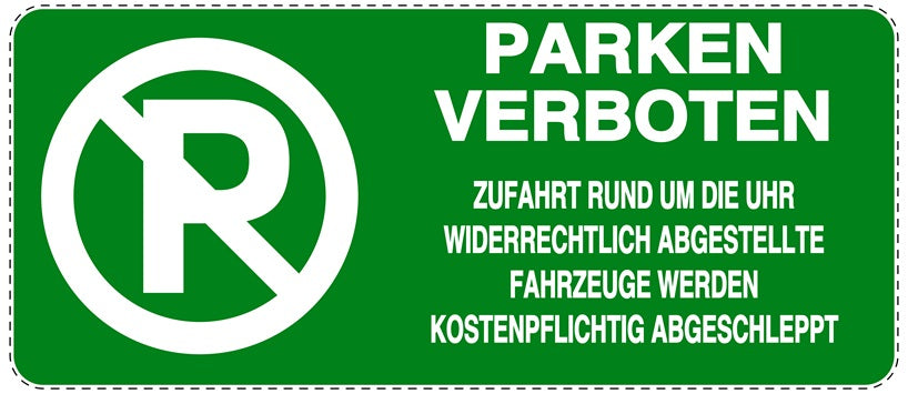 Parken verboten Aufkleber "Parken verboten Zufahrt rund um die Uhr" LO-NPRK-1190-54