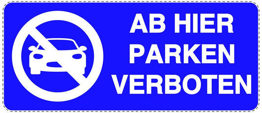 Parken verboten Aufkleber "Ab hier Parken verboten" LO-NPRK-1210-44
