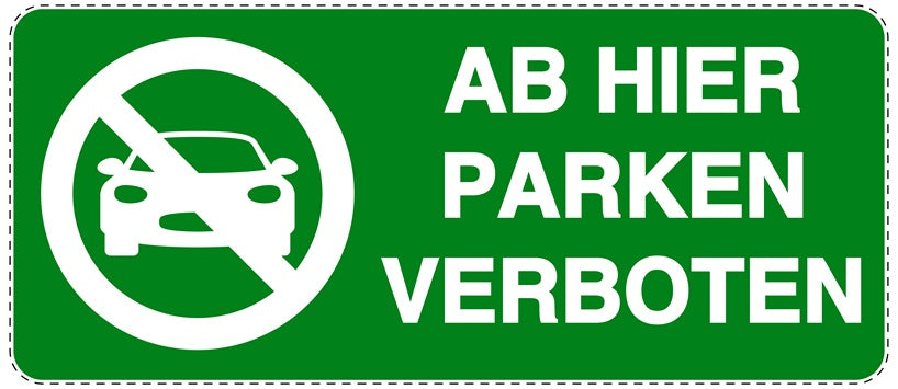 Parken verboten Aufkleber "Ab hier parken verboten" LO-NPRK-1220-54