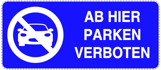 Parken verboten Aufkleber "Ab hier Parken verboten" LO-NPRK-1220-44