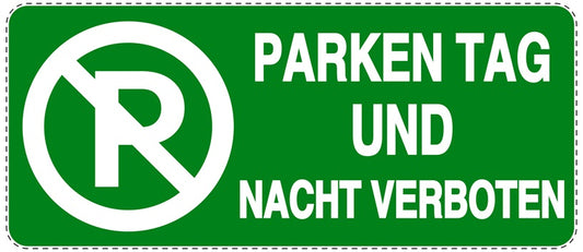 Parken verboten Aufkleber "Parken Tag und Nacht verboten" LO-NPRK-1290-54