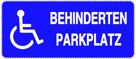 Parken verboten Aufkleber "Behinderten Parkplatz" LO-NPRK-1300-44