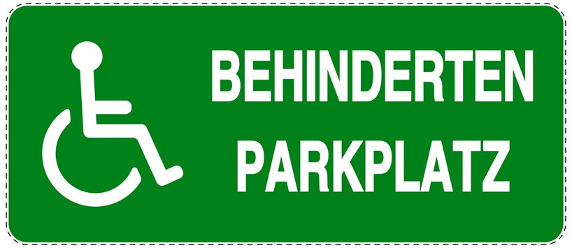 Parken verboten Aufkleber "Behinderten Parkplatz" LO-NPRK-1300-54