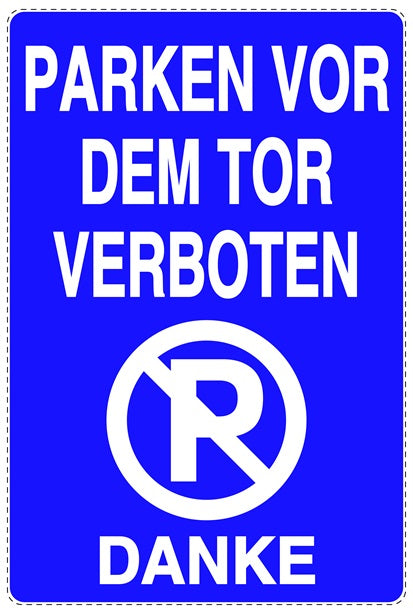 Parken verboten Aufkleber "Parken vor dem Tor verboten" LO-NPRK-2020-44