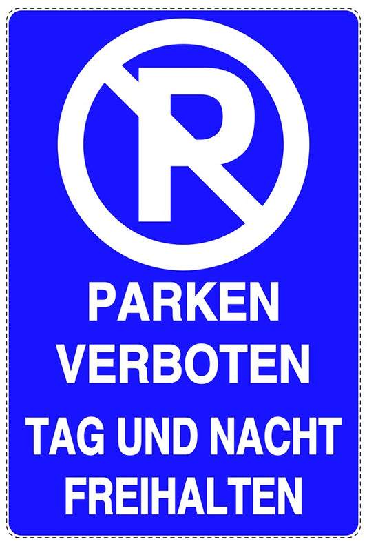 Parken verboten Aufkleber "Parken verboten Tag und Nacht freihalten" LO-NPRK-2040-44