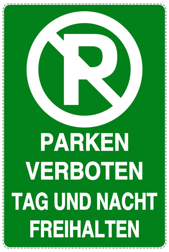 Parken verboten Aufkleber "Parken verboten Tag und Nacht freihalten" LO-NPRK-2040-54