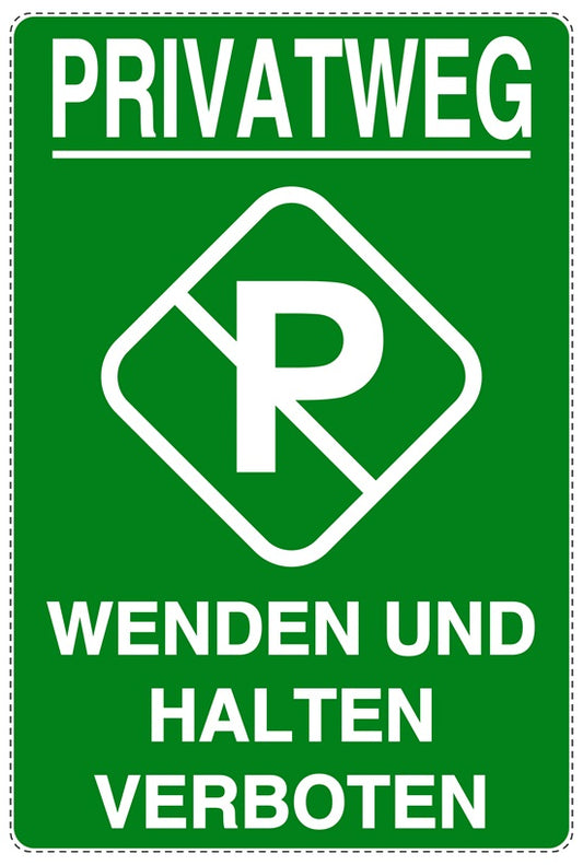 Parken verboten Aufkleber "Privatweg Wenden und Halten verboten" LO-NPRK-2060-54