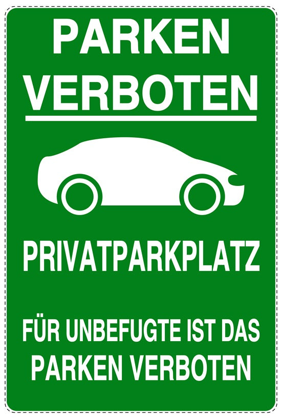 Parken verboten Aufkleber "Parken verboten Privatparkplatz Für Unbefugte ist das Parken verboten" LO-NPRK-2080-54