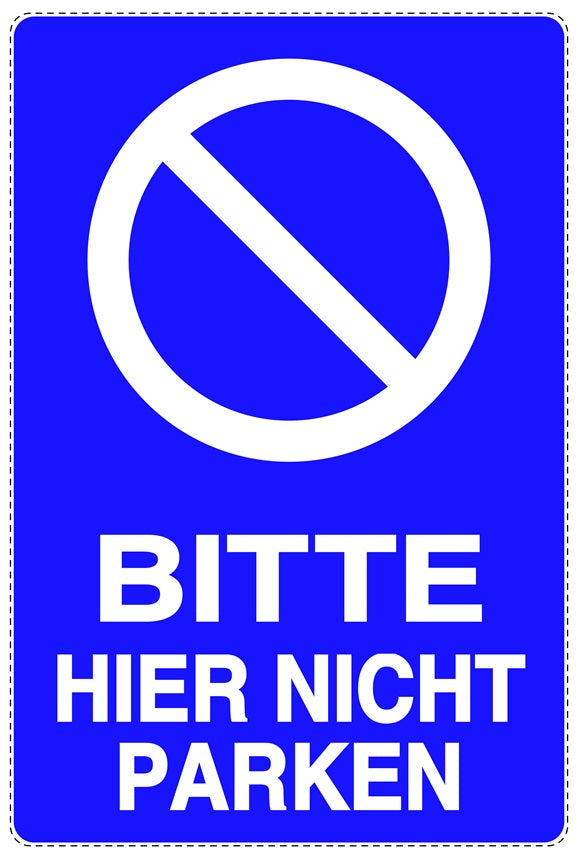 Parken verboten Aufkleber "Bitte hier nicht parken" LO-NPRK-2140-44