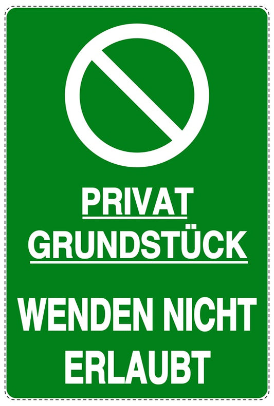 Parken verboten Aufkleber "Privatgrundstück Wenden nicht erlaubt" LO-NPRK-2160-54