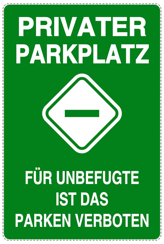 Parken verboten Aufkleber "Privater Parkplatz Für Unbefugte ist das Parken verboten" LO-NPRK-2180-54