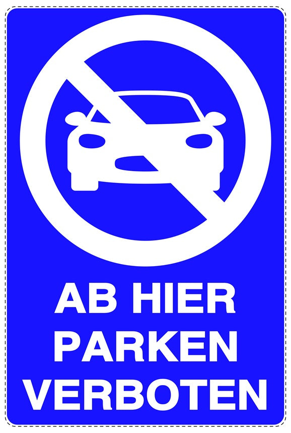 Parken verboten Aufkleber "Ab hier Parken verboten" LO-NPRK-2210-44