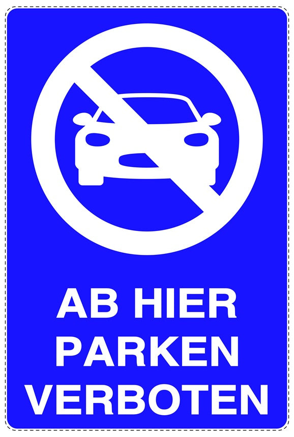 Parken verboten Aufkleber "Ab hier Parken verboten" LO-NPRK-2220-44