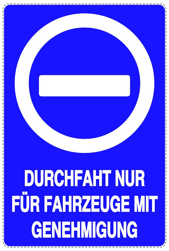 Parken verboten Aufkleber "Durchfahrt nur für Fahrzeuge mit Genehmigung" LO-NPRK-2240-44