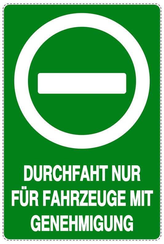 Parken verboten Aufkleber "Durchfahrt nur für Fahrzeuge mit Genehmigung" LO-NPRK-2240-54