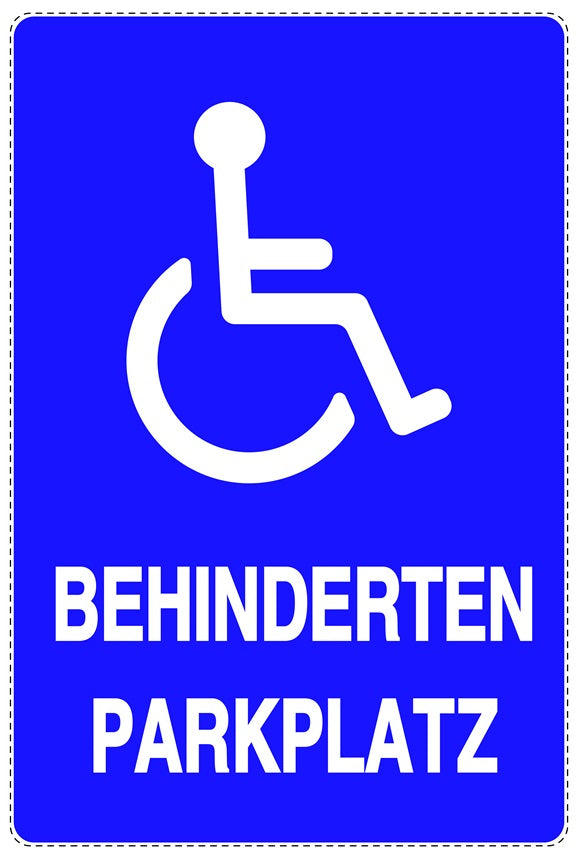 Parken verboten Aufkleber "Behinderten Parkplatz" LO-NPRK-2300-44