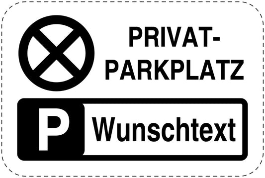 Parkplatzverbotsschilder (Parken verboten) schwarz als Aufkleber LO-PARKEN-10200-V-88-Wunsch