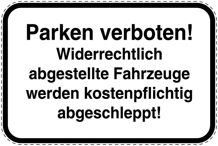 Parkplatzverbotsschilder (Parken verboten) als Aufkleber LO-PARKEN-11400-V-0