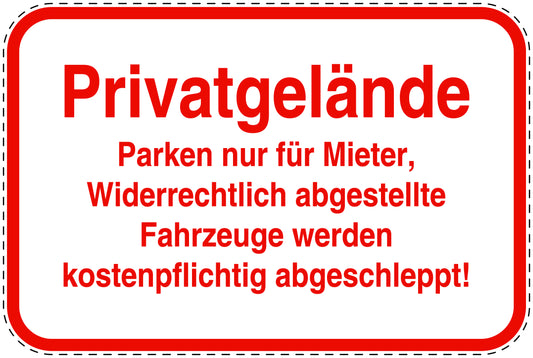 Parkplatzverbotsschilder (Parken verboten) rot als Aufkleber LO-PARKEN-11800-V-14