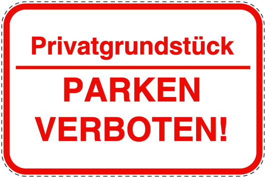 Parkplatzverbotsschilder (Parken verboten) rot als Aufkleber LO-PARKEN-12500-V-14