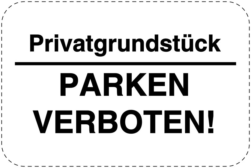 Parkplatzverbotsschilder (Parken verboten) schwarz als Aufkleber LO-PARKEN-12500-V-88