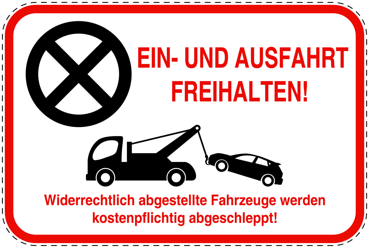 Parkplatzverbotsschilder (Parken verboten) rot als Aufkleber LO-PARKEN-12700-V-14