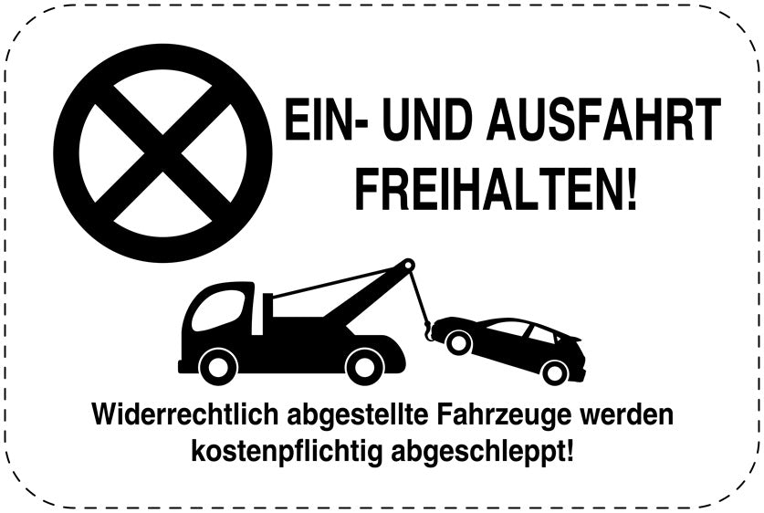 Parkplatzverbotsschilder (Parken verboten) schwarz als Aufkleber LO-PARKEN-12700-V-88