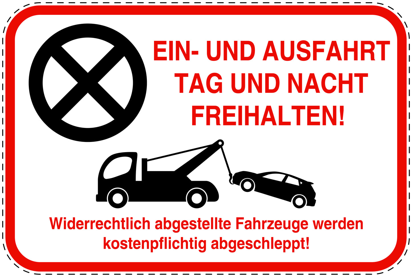 Parkplatzverbotsschilder (Parken verboten) rot als Aufkleber LO-PARKEN-12800-V-14