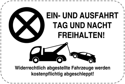 Parkplatzverbotsschilder (Parken verboten) schwarz als Aufkleber LO-PARKEN-12800-V-88