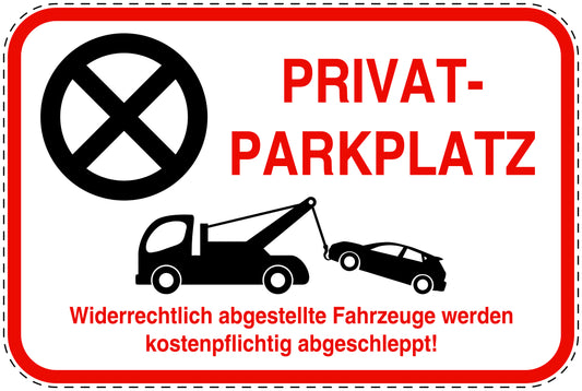 Parkplatzverbotsschilder (Parken verboten) rot als Aufkleber LO-PARKEN-12900-V-14