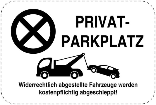 Parkplatzverbotsschilder (Parken verboten) schwarz als Aufkleber LO-PARKEN-12900-V-88