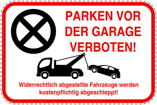 Parkplatzverbotsschilder (Parken verboten) rot als Aufkleber LO-PARKEN-13000-V-14