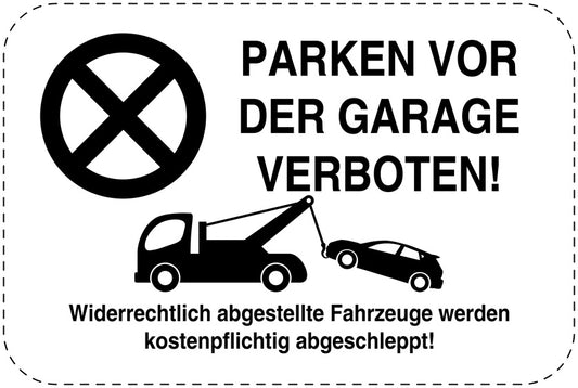Parkplatzverbotsschilder (Parken verboten) schwarz als Aufkleber LO-PARKEN-13000-V-88