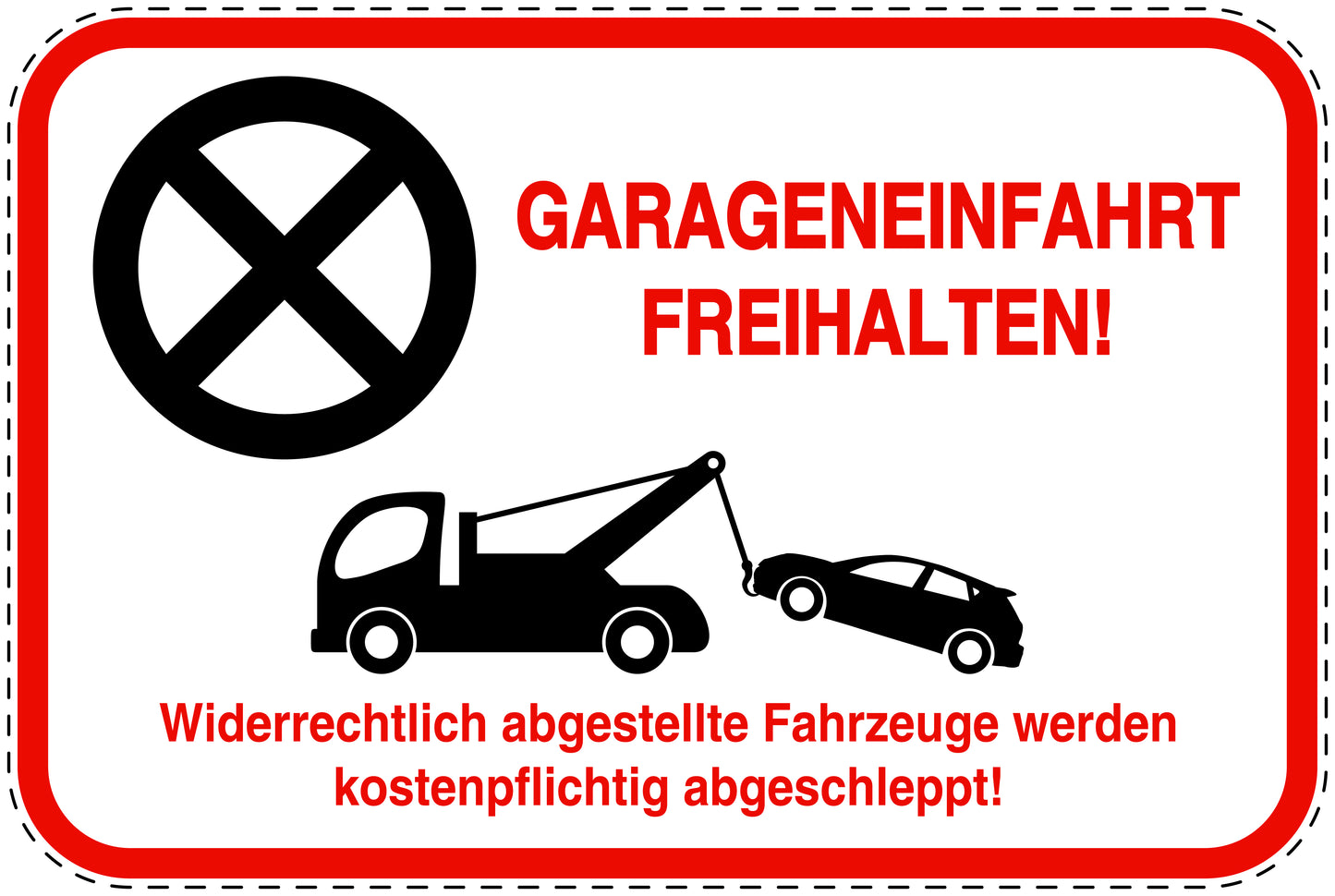 Parkplatzverbotsschilder (Parken verboten) rot als Aufkleber LO-PARKEN-13100-V-14