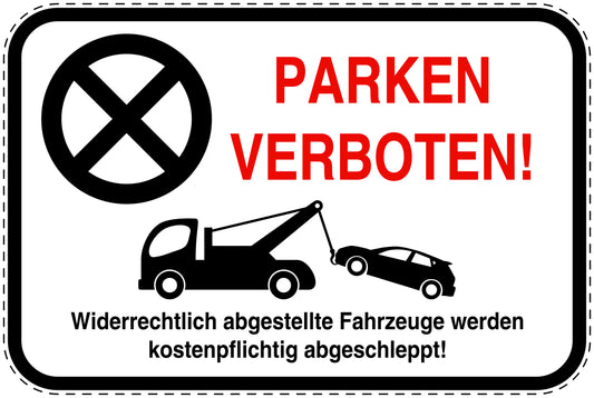 Parkplatzverbotsschilder (Parken verboten) als Aufkleber LO-PARKEN-13200-V-0