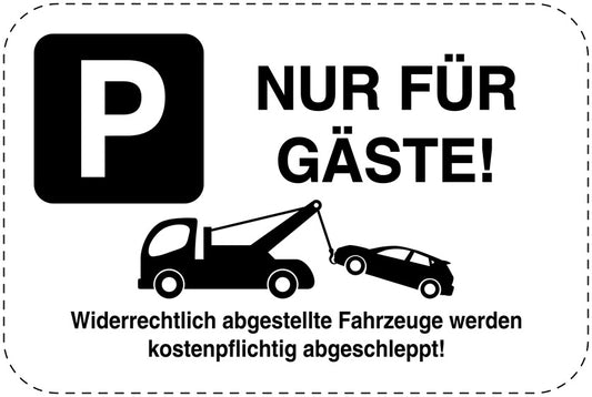 Parkplatzverbotsschilder (Parken verboten) schwarz als Aufkleber LO-PARKEN-13500-V-88