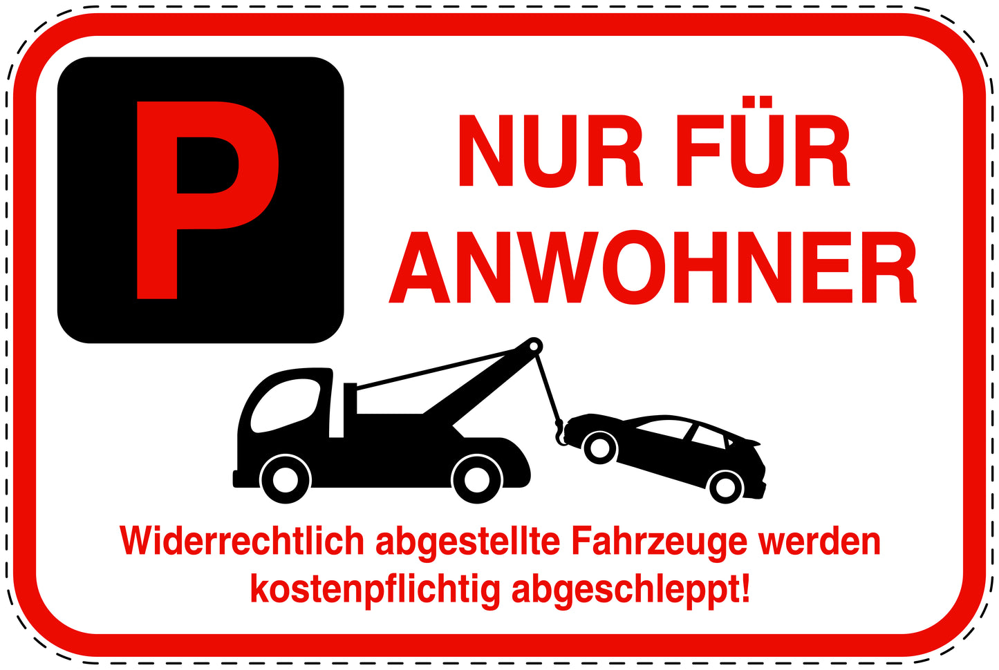 Parkplatzverbotsschilder (Parken verboten) rot als Aufkleber LO-PARKEN-13900-V-14