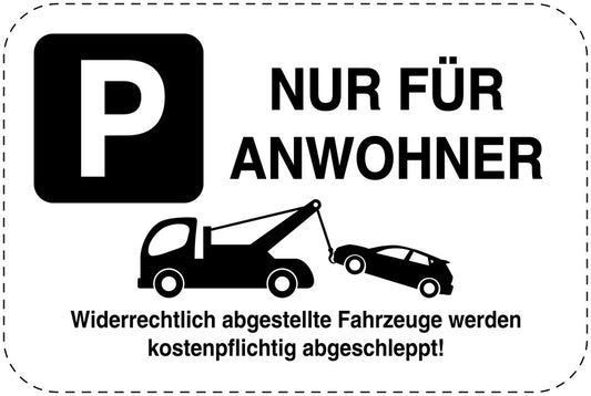 Parkplatzverbotsschilder (Parken verboten) schwarz als Aufkleber LO-PARKEN-13900-V-88
