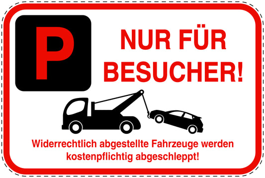 Parkplatzverbotsschilder (Parken verboten) rot als Aufkleber LO-PARKEN-14000-V-14