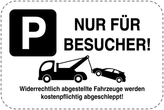 Parkplatzverbotsschilder (Parken verboten) schwarz als Aufkleber LO-PARKEN-14000-V-88