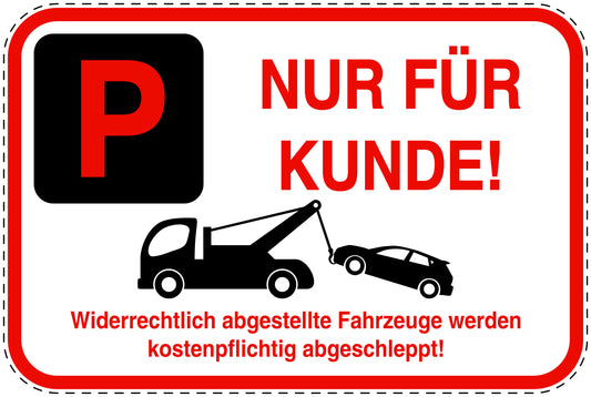 Parkplatzverbotsschilder (Parken verboten) rot als Aufkleber LO-PARKEN-14100-V-14