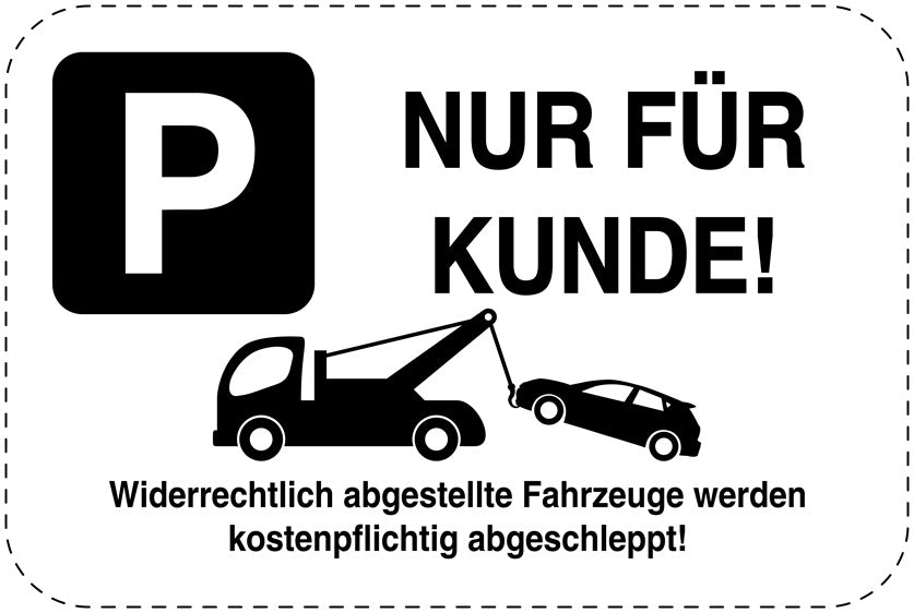 Parkplatzverbotsschilder (Parken verboten) schwarz als Aufkleber LO-PARKEN-14100-V-88