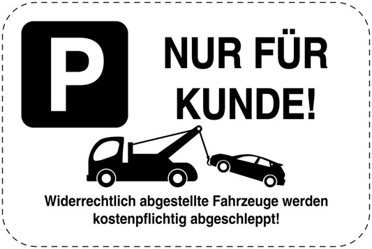 Parkplatzverbotsschilder (Parken verboten) schwarz als Aufkleber LO-PARKEN-14100-V-88
