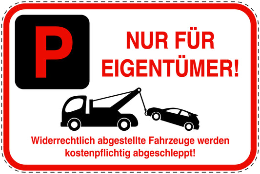 Parkplatzverbotsschilder (Parken verboten) rot als Aufkleber LO-PARKEN-14200-V-14