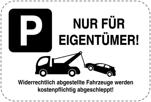 Parkplatzverbotsschilder (Parken verboten) schwarz als Aufkleber LO-PARKEN-14200-V-88