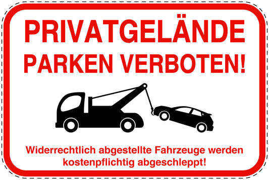 Parkplatzverbotsschilder (Parken verboten) rot als Aufkleber LO-PARKEN-14300-V-14