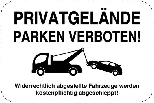 Parkplatzverbotsschilder (Parken verboten) schwarz als Aufkleber LO-PARKEN-14300-V-88