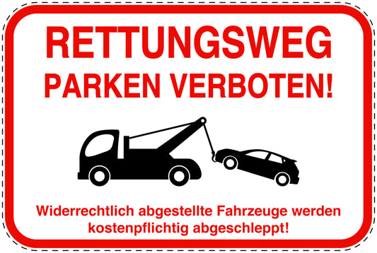Parkplatzverbotsschilder (Parken verboten) rot als Aufkleber LO-PARKEN-14400-V-14